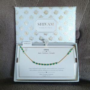 Shivam Green💚 Onyx Bead Anklet